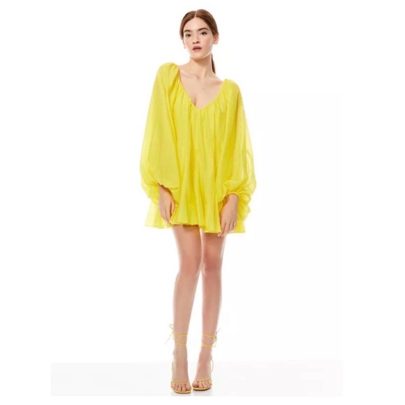 ALICE + OLIVIA Tallie Deep V Mini Dress Medium - Picture 1 of 8